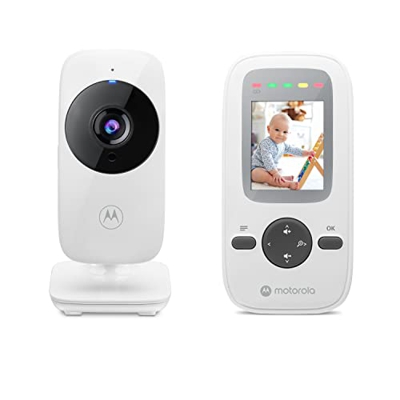 Motorola Nursery VM481 - Video Vigilabebés con Unidad de Padres Portátil, Micrófono de óptima Sensibilidad, Visión Nocturna Infrarroja, Zoom Digital