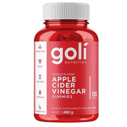 Goli Nutrition, Apple Cider Vinegar Gummies (Gominolas de Vinagre de Manzana), 500mg, 120 Gomas Veganas, Probadas en Laboratorio, Sin Gluten, Vegetari en oferta