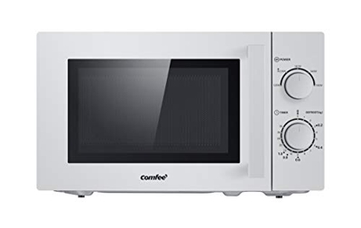 Comfee Microondas CMSN 20 si con 5 niveles de potencia, iluminación interior, fácil descongelación, plato giratorio de 360°, dos reguladores, 20 L, 70