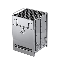Estufa de jardín, Cubo de Acero Inoxidable, incinerador Plegable portátil, Picnic, Pescado a la Parrilla al Aire Libre, Kebabs se Pueden Plegar, Estuf características
