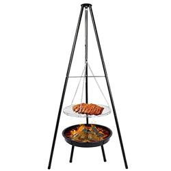 L&Y Jewelry Trípode Barbacoa De Carbón Parrilla Al Aire Libre, Barbacoa para Fogatas con Cadena Ajustable De 160 Cm De Altura Parrilla Colgante Girato precio
