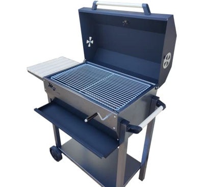 MG- Barbacoa de Carbón y Leña, Parrilla Elevable, Asador con Tapa para Ahumar o Asar. Prepara las mejores Carnes, Pescados y Verduras a la Parrilla o 