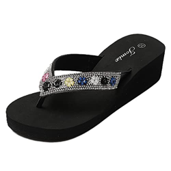 JOMIX Chanclas Mujer Verano Playa Piscina Comodas Sandalias Mujer Ligero Moda Sandalias Zapatos Adulto SD5113 (B Negro, 39) características