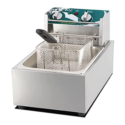 WZXCV Freidora eléctrica de Acero Inoxidable 6L, con Cesta de fritos, Apta para Restaurante Comercial, con Temperatura Regulable, Temporizador Incorpo