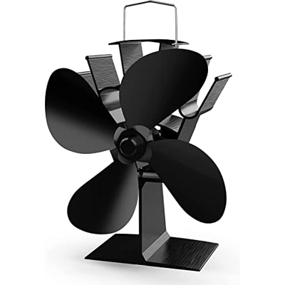 LWKBE 4 Blades Fireplace Fan Heat Powered Stove Fan for Fireplace/Wood/Wood Burner Quiet Design Wood Stove Fan for Home Heat Distribution