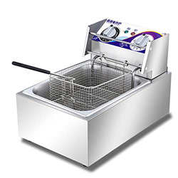 WZXCV Freidora, Freidora eléctrica, Acero Inoxidable para Catering Utilizado en Barras de refrigerios, Temperatura Constante Inteligente, Ahorro de en características