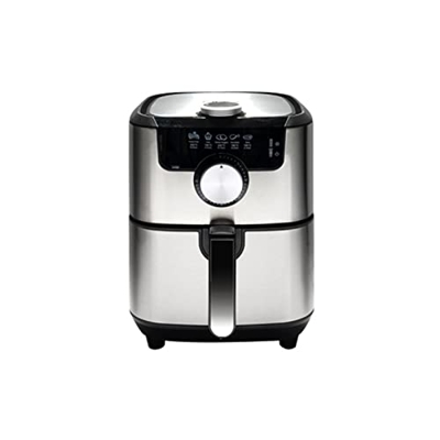 VGAGV Freidora De Aire De Carcasa De Acero Inoxidable De Gran Capacidad 1500W4.5L para El Hogar Multifuncional, Pantalla Táctil Digital, Antiadherente
