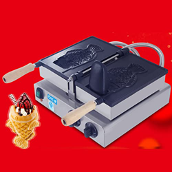 Electric Sea Bream Machine Ice Cream Machine, Open Grain Ice Cream Fish Machine, Commercial Thickened Stainless Steel Small Fish Cake Machine,Clear (C características