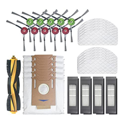 Apto for ecovacs deeebot OZMO T8 Barrido Robot Aspirador Cepillo Principal Cepillo Lateral Filtro Limpieza Desechable Mags Bolsas de Polvo (Color : Wh características