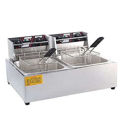 WZXCV Freidora de Acero Inoxidable, se Puede observar la freidora, Control de Temperatura Ajustable, freidora de Gran Capacidad de un Solo Cilindro, d