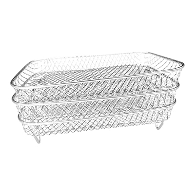 SM SunniMix Rejilla para freidora de Material Acero Inoxidable, Soporte de 3 Capas, Accesorios para freidora de Aire de Limpiar, Rejilla para deshidra