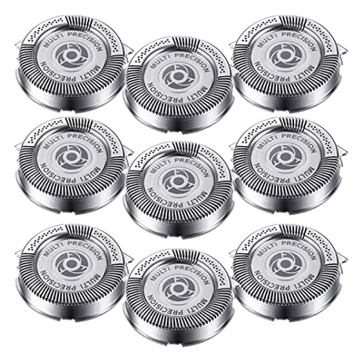 DXBO Sh50 Cabezales de reemplazo compatibles con Norelco Shavers Series 5000, Aquatouch, PowerTouch, 9 Cuchillas de Paquete (Color : Silver)