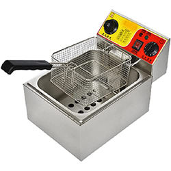 WZXCV Freidora eléctrica de Acero Inoxidable, Control de freidora eléctrica Comercial, freidora eléctrica de Gran Capacidad, con Cesta extraíble y Tem características