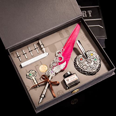 Fountain Pen Gift Box Fountain Pen Vintage Pen Set Fountain Pen Ink Set Fountain Pen Ink Office Supplies Ink Pens for Writing (Color : C) (A)
