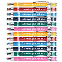 Su nombre o texto en nuestro bolígrafo impreso personalizado - Agarre de goma para escribir con comodidad y control, tinta negra, paquete de 24 en oferta