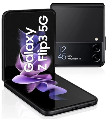 Galaxy Z Flip 3 5G 8GB/256GB – SM-F711N Factory Unlocked/SIM Free – Negro (Versión Internacional Coreana)