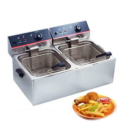 Freidora Comercial, encimera de Acero Inoxidable, Control de Temperatura, freidora eléctrica de Gran Capacidad para el hogar, Cocina, Restaurante