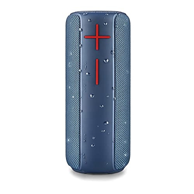 NGS Roller Nitro 2 Blue - Altavoz Portátil Compatible con Tecnología Bluetooth y True Wireless, Radio FM, Impermeabilidad IPX5, Micrófono Incorporado,