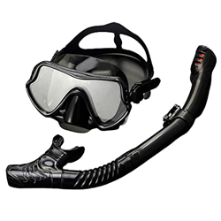 QHYXT Juego de máscara de Snorkel para Adultos, Gafas de Buceo antivaho, Tubo de Snorkel con Tapa Seca Plegable 180 & deg; Gafas de Snorkel con Vista  en oferta