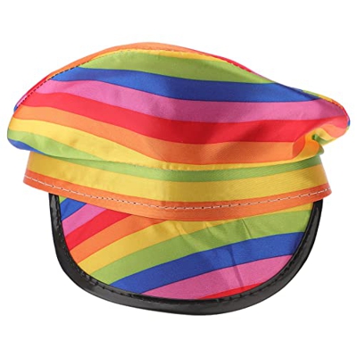 NOLITOY Sombrero de Capitán Arcoíris Gorra de Marinero Disfraz de Avión Ancho de Carnaval Sombrero de Uniforme Gorra de Mar para Fiesta Accesorio de D