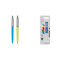 Parker Jotter Originals bolígrafos | Colección de Pop Art | lima y azul cielo con detalles cromados + Mr. Wonderful Separadores para archivadores características