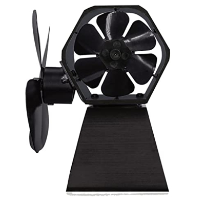 Foreign Trade Fireplace Thermal Power Double Fan Blade Fan Wood Fireplace Fan (Color : Black, Size : 18 * 14 * 19cm) (Black 18 * 14 * 19cm)
