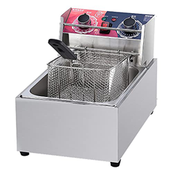 Freidora eléctrica Comercial de 10L, encimera de Acero Inoxidable, Tanque único, Temperatura Ajustable, freidora de Acero Inoxidable de 2500W características