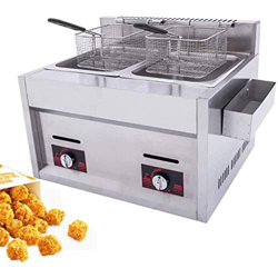 Freidora Comercial Freidora de Gas 20L Cesta de encimera Freidora de Grasa Profunda de Acero Inoxidable Restaurante Papas Fritas caseras Chip con Seas en oferta