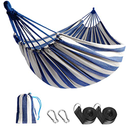Anyoo Hamaca de Algodón para Jardín al Aire Libre Cama Portátil de Lona con Cuerdas para Acampar Peso Ligera con Bolsa para Jardín Patio Trasero Playa en oferta