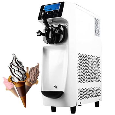 MáQuina Comercial De Helados, 1150 W MáQuina AutomáTica Para Hacer Helados Suaves Y Duros Con Compresor, Pantalla De Funcionamiento Lcd, 16 L/H, Bajo 