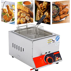 Freidora de Gas Comercial LPG Freidora de Gas de encimera Acero Inoxidable 22L Freidora Doble de Gran Capacidad con cestas extraíbles Adj en oferta