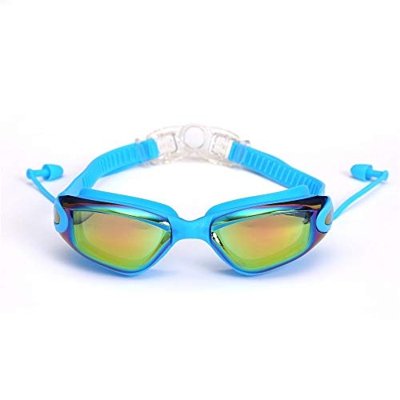 Haiqings No-Logo Gafas de natación Gafas de natación Ajustables antifog UVA Protección de Gafas de natación for Hombres Adultos Unisex Mujeres jóvenes