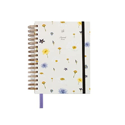 Agenda Escolar Camomila Semana Vista: empieza en septiembre de 2022 y acaba en agosto de 2023, Tapa dura, Incluye 126 stickers, Goma elástica y Cinta 