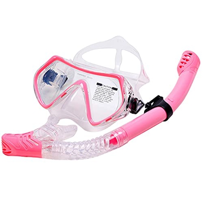 QHYXT Juego de esnórquel para Adultos, antivaho, Gafas de Buceo panorámicas, válvula Seca, máscara de esnórquel, Equipo de esnórquel Resistente a Impa