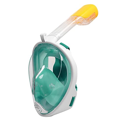 QHYXT Máscara de Snorkel de Cara Completa, con Soporte para cámara, 180 ° Máscara de Buceo con Vista panorámica con Sistema de respiración de Segurida
