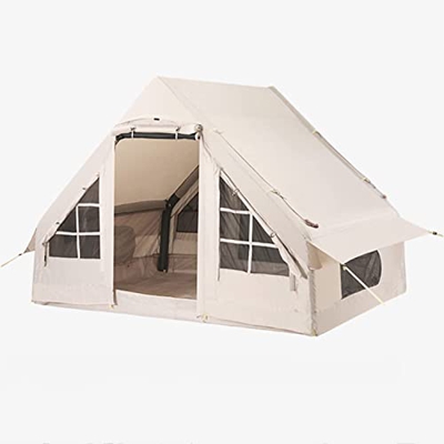 Carpa inflable grande, carpa portátil de algodón de doble capa, fácil de instalar sin barra de carpa, engrosada resistente a la intemperie, para 6-10 