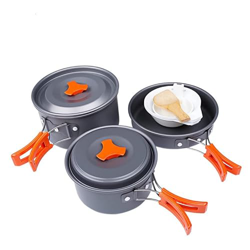 MYAMIA Juego de Utensilios de Cocina para Acampar, Juego de Cocina Antiadherente para Mochileros Familiares, Cuencos de Olla Apilables Ligeros para Se precio