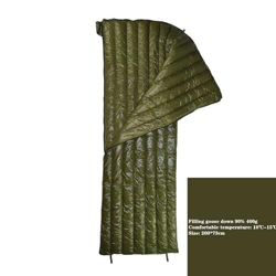 Saco de Dormir para Acampar para Adultos 90% plumón de Ganso 200 * 73cm Tipo sobre Saco de Dormir portátil Ultraligero de Plumas deslizantes 3 Estacio en oferta