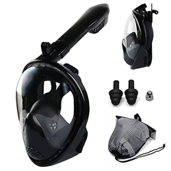 QHYXT Set de Snorkel para Adultos, 180 Grados Máscara de natación con esnórquel de Buceo panorámico con Soporte para cámara y esnórquel con Tapa Seca  características