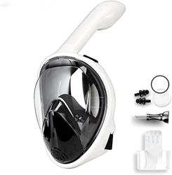 QHYXT Máscara de Buceo Full Facesnorkel con Vista de 180 °, antivaho, antifugas con Tubo Plegable y Soporte para cámara para Adultos y niños, jóvenes  características