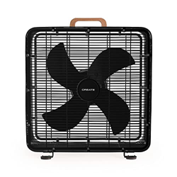 CREATE/AIR FLOOR BOX/Ventilador de suelo industrial/3 velocidades, 90w, 4 aspas, Cuerpo acero inoxidable, negro características