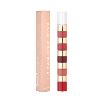 Color Lápiz labial de 5 colores, mate, taza antiadherente, resistente al agua, brillo de labios de larga duración, lápiz labial diario para mujeres Mi