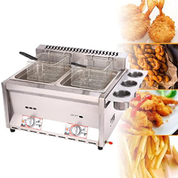Freidora De Gas Comercial, Freidora De Acero Inoxidable, Freidora De Gas De 12 L, Con Cesta Y Tapas, Encimera De Acero Inoxidable Con Freidora De Tubo precio