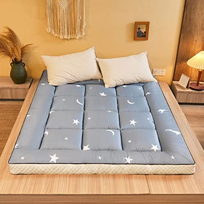 YIbing Colchón De Piso De Cuatro Temporadas, Colchón De Tatami De Tatami De Estilo Lento De 4 Pulgadas Espesable, Almohadilla para Dormir Portátil Ple