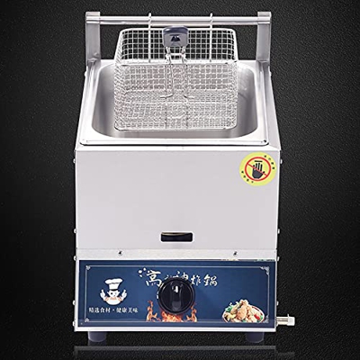 Freidora Comercial de 10L/20L, freidora de Patatas Fritas de Pollo de Acero Inoxidable con Cesta para encimeras de Restaurante Comercial, Cocina Famil
