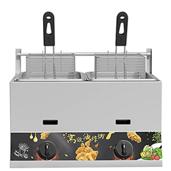 Freidora de Gas LPG de Acero Inoxidable para Patatas Fritas, donas, Pescado, 10L/23L, freidora Comercial de GLP de Gran Capacidad, freidora de Gas mul características