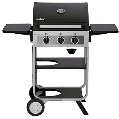 Enders Brooklyn Next 3 Parrilla para Barbacoas para Asar – Barbacoa Acero Inoxidable Pequeña con 3 Fuegos, Termómetro Integrado, Portabotellas – Parri