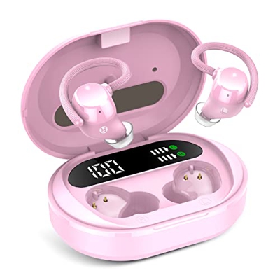 Auriculares Inalambricos Deportivos, Hi-Fi Estéreo Auriculares Bluetooth 5.2 con Microfono, Carga Rápida USB-C, Pantalla LED, IPX7 Impermeable Cascos