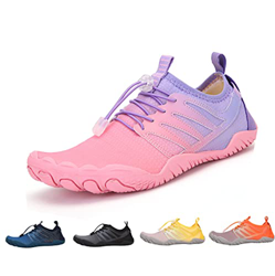 Zapatillas de Trail Ligeras Zapatos Descalzos para Hombre Mujer Respirable Secado Rápido Exterior Interior Gym Asfalto Playa Montaña Rosado Morado 40E precio
