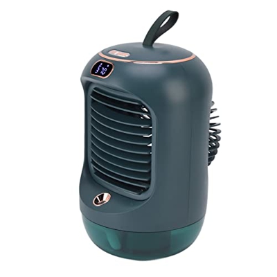 Ventilador de refrigeración por Agua, Mini acondicionador de Aire de luz Nocturna con humidificador Multifuncional para el hogar Verde